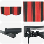 Manuell einziehbare Markise Orange, Schwarz und Gelb