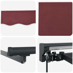 Manuell einziehbare Markise Bordeauxrot 4,5 x 3,5 m
