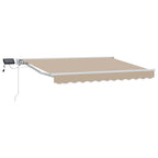Manueller Markisenrahmen mit LEDs Beige und Weiß 3,5 x 2 m