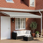 Manueller Markisenrahmen mit LEDs Anthrazit und Weiß 4 x 2 m