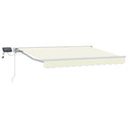 Manueller Markisenrahmen mit LEDs Creme und Weiß 3 x 2,5 m