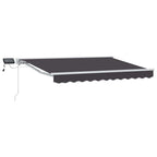Manueller Markisenrahmen mit LEDs Weiß und Anthrazit 3 x 2,5 m