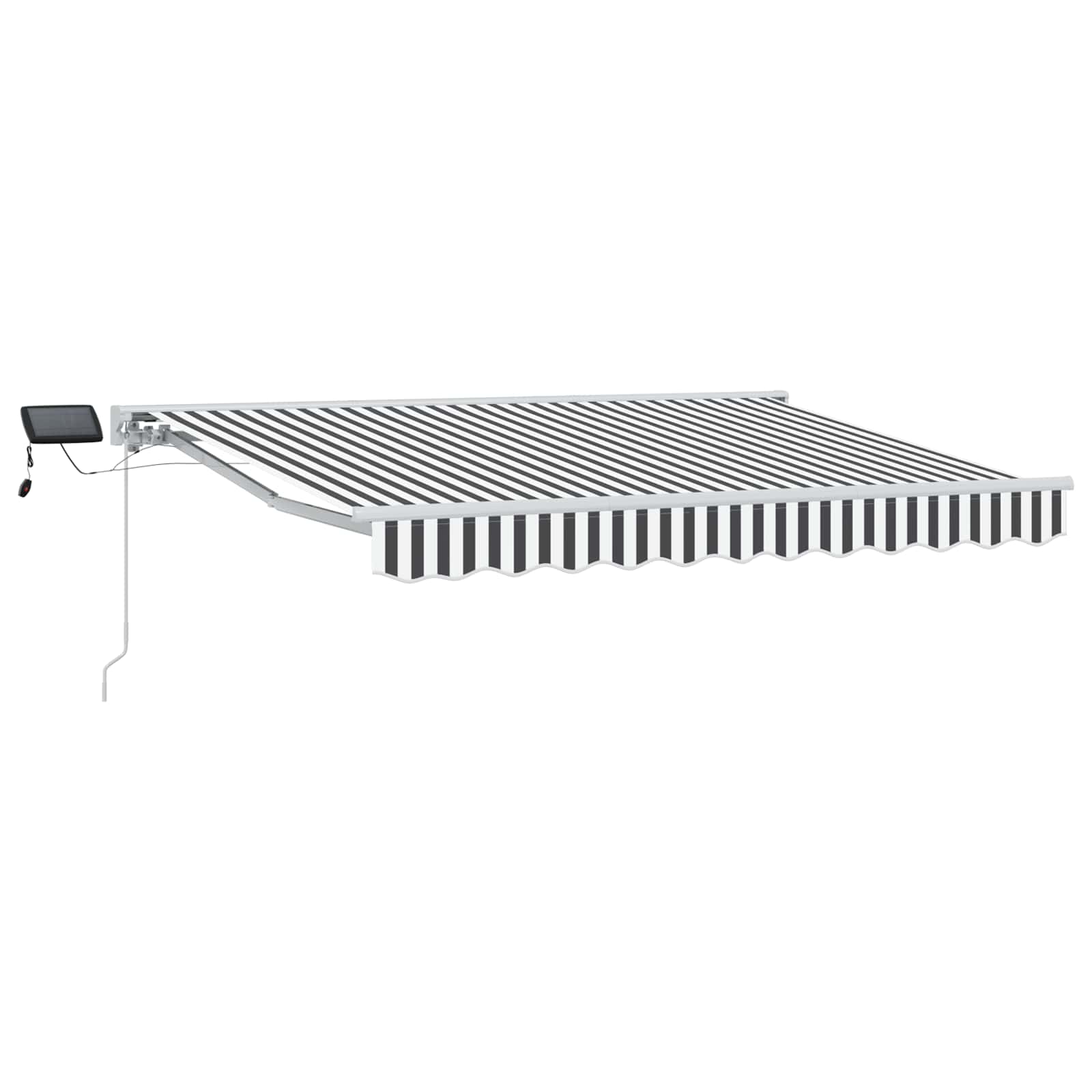 Manueller Markisenrahmen mit LEDs Anthrazit und Weiß 3 x 2,5 m