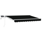 Manueller Markisenrahmen mit LEDs Schwarz und Weiß 3 x 2,5 m