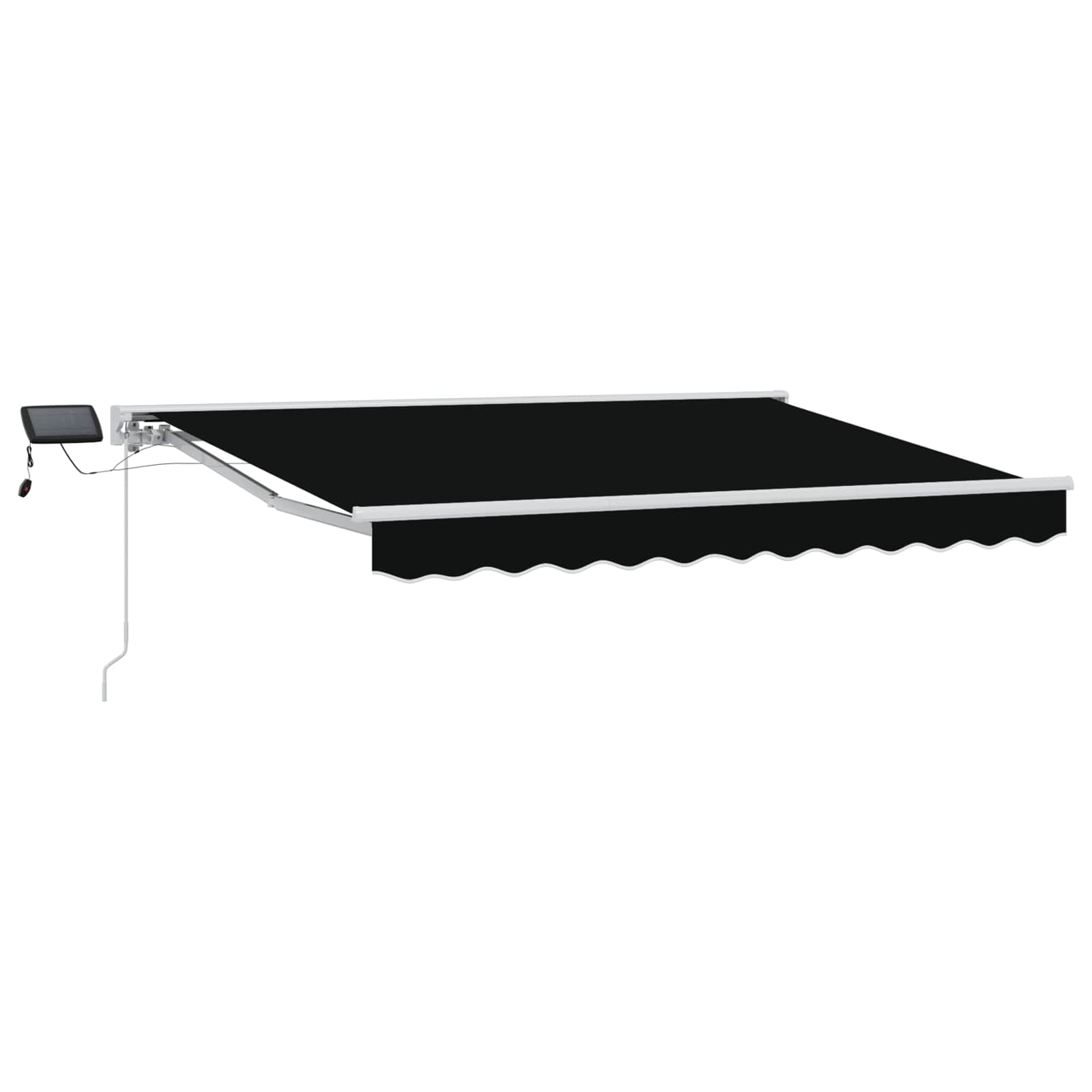 Manueller Markisenrahmen mit LEDs Schwarz und Weiß 3 x 2,5 m