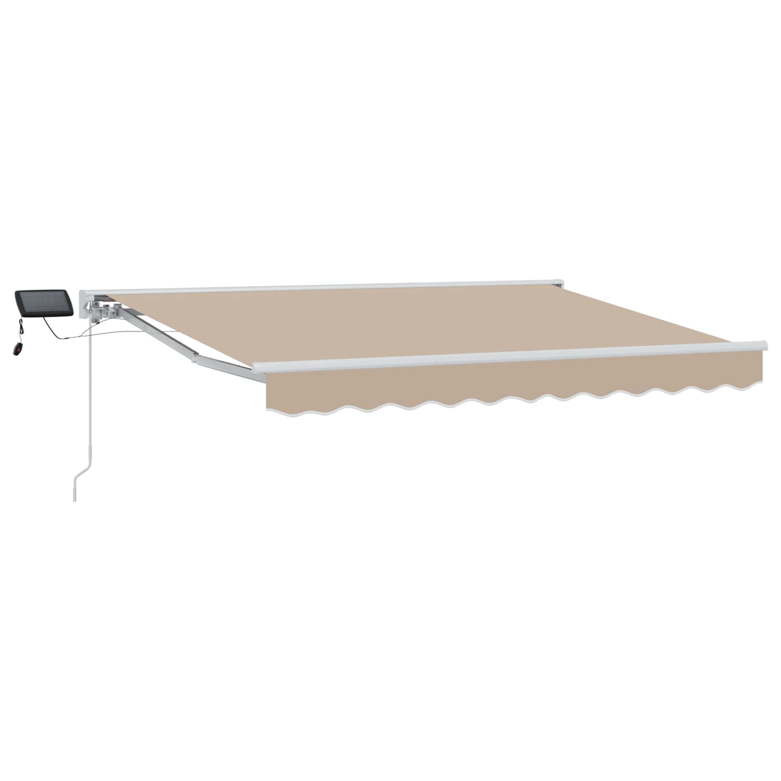 Manueller Markisenrahmen mit LEDs Beige und Weiß 3 x 2,5 m