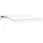 Manueller Markisenrahmen mit LEDs Weiß 3 x 2,5 m