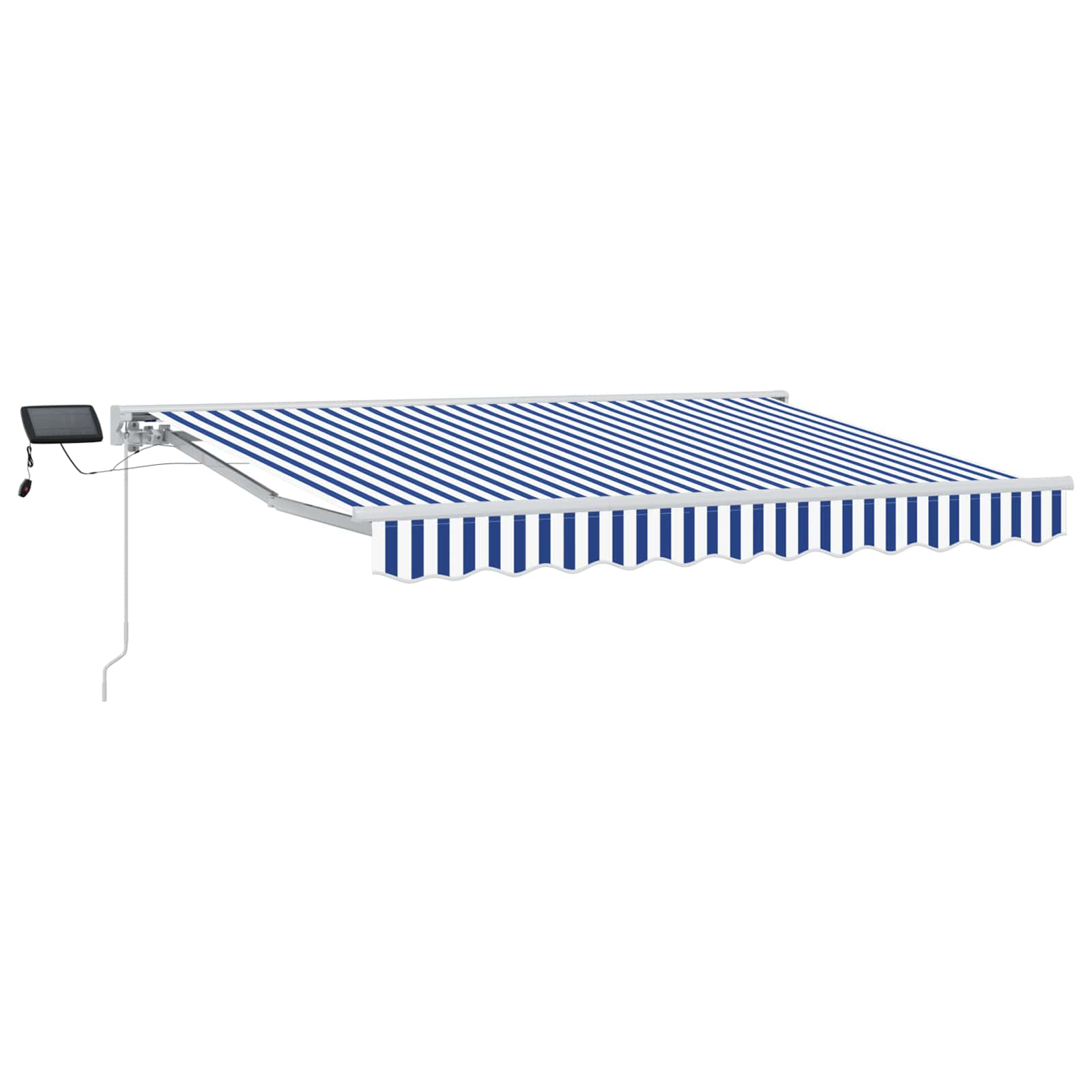 Manueller Markisenrahmen mit LEDs Blau und Weiß 3,5 x 2,5 m