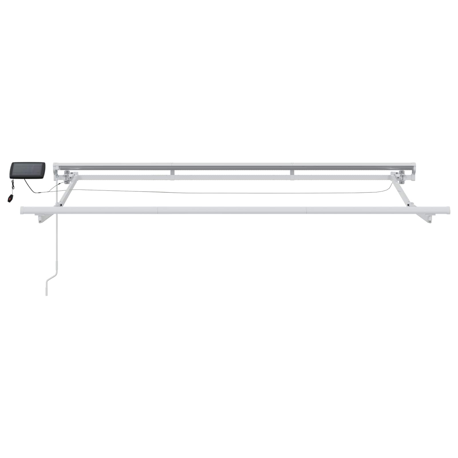 Manueller Markisenrahmen mit LEDs Rot und Weiß 3,5 x 2,5 m