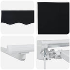 Manueller Markisenrahmen mit LEDs Schwarz und Weiß 4 x 3 m