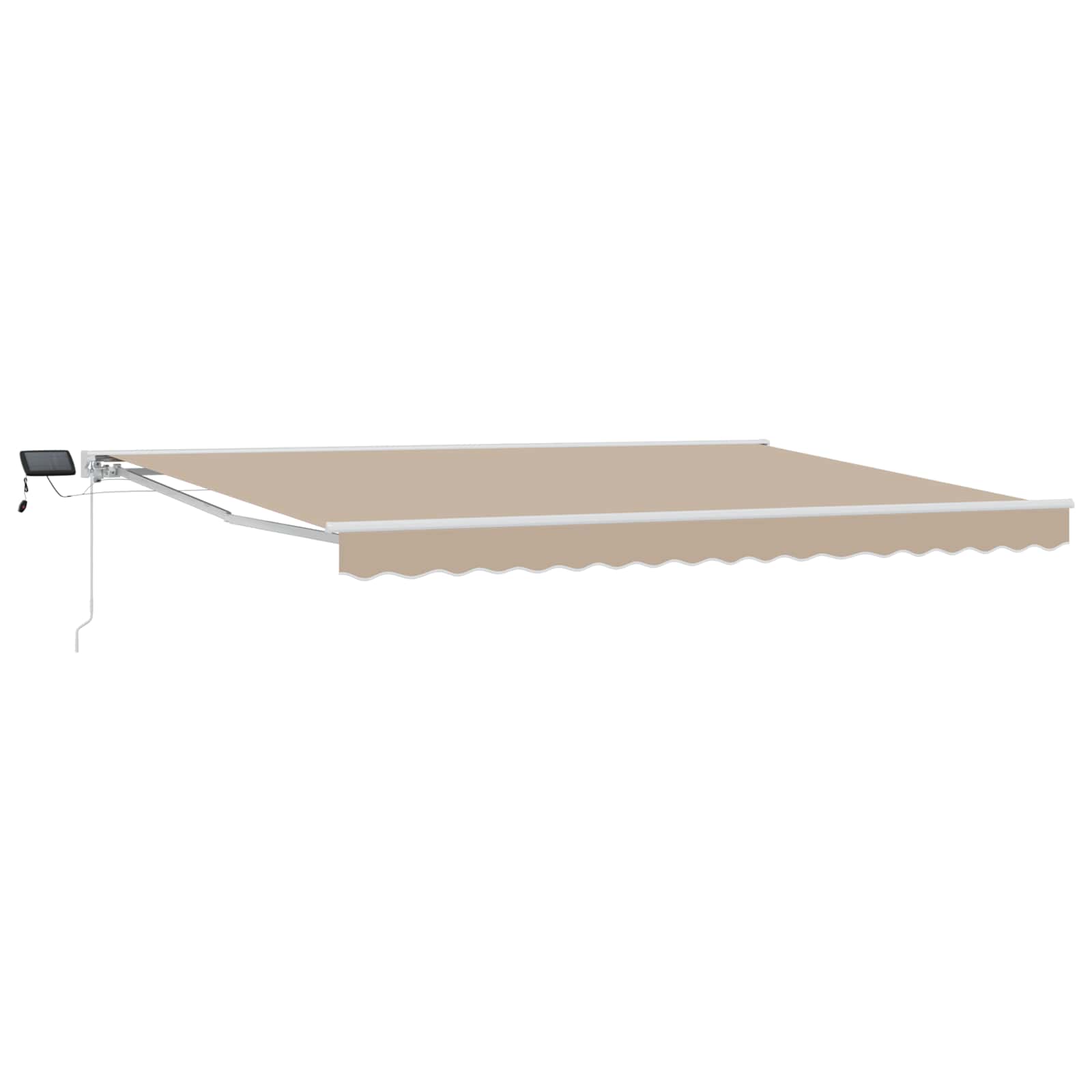 Manueller Markisenrahmen mit LEDs Beige und Weiß 4 x 3 m