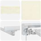 Manueller Markisenrahmen mit LEDs Creme und Weiß 4,5 x 3,5 m