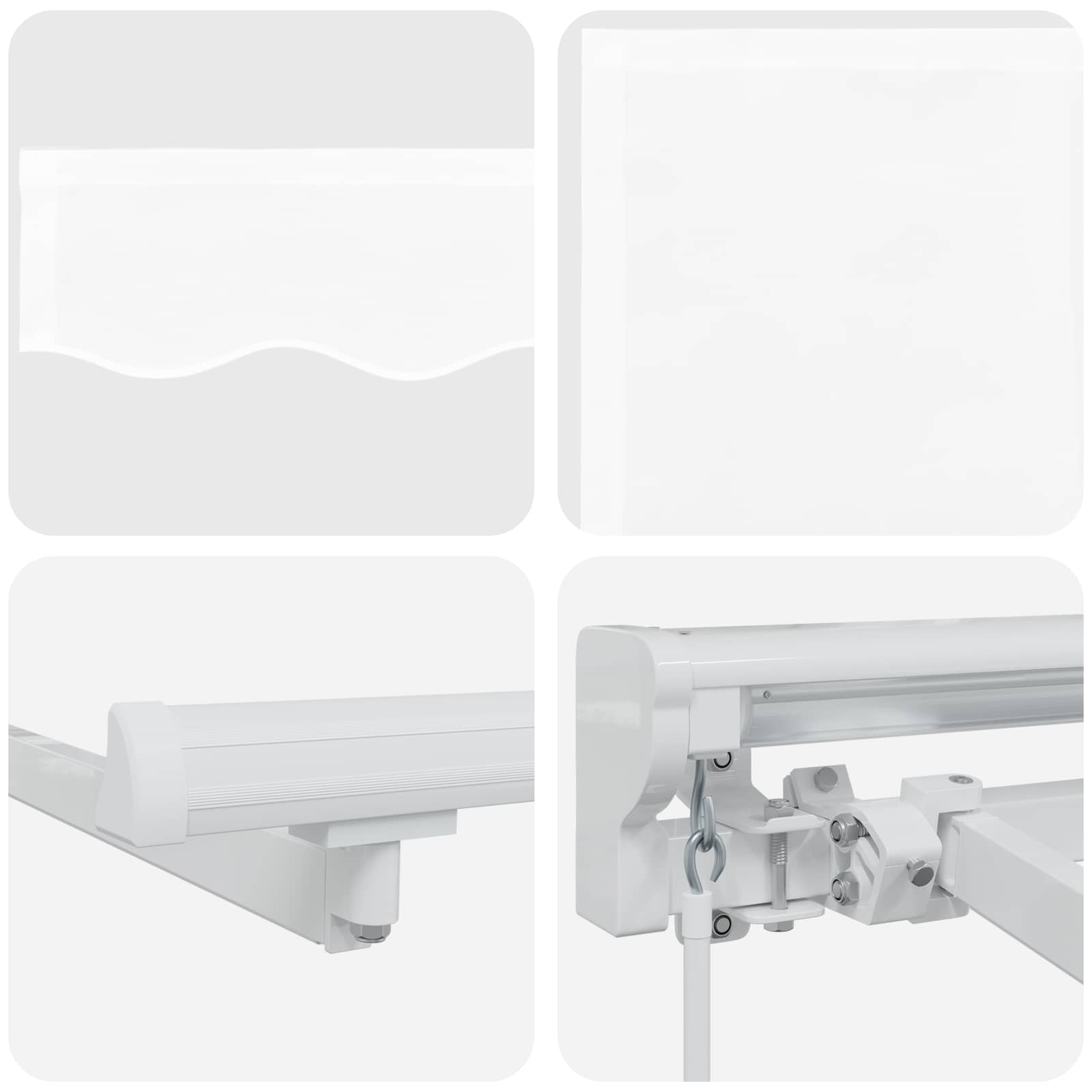 Manueller Markisenrahmen mit LEDs Weiß 4,5 x 3,5 m