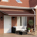 Manueller Markisenrahmen mit LEDs Braun und Weiß 5 x 3,5 m