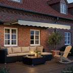 Manueller Markisenrahmen mit LEDs Creme und Anthrazit 2,5 x 2 m