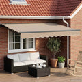 Manueller Markisenrahmen mit LEDs Beige und Anthrazit 3,5 x 2 m