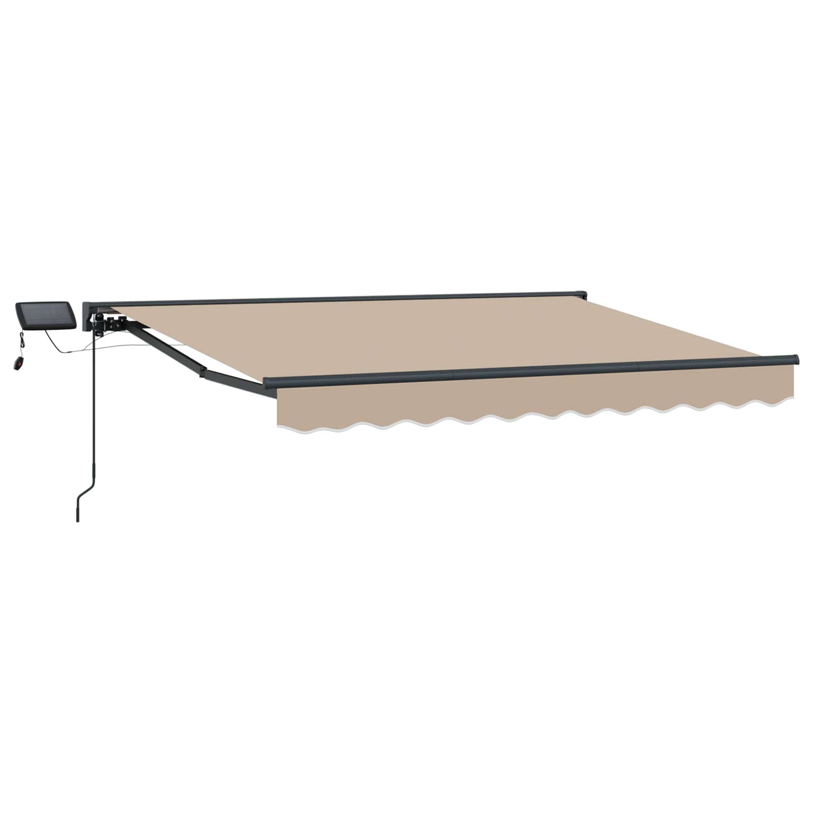 Manueller Markisenrahmen mit LEDs Beige und Anthrazit 3,5 x 2 m