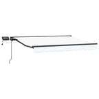 Manueller Markisenrahmen mit LEDs Weiß und Anthrazit 3 x 2,5 m