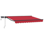 Manueller Markisenrahmen mit LEDs Rot und Anthrazit 3 x 2,5 m