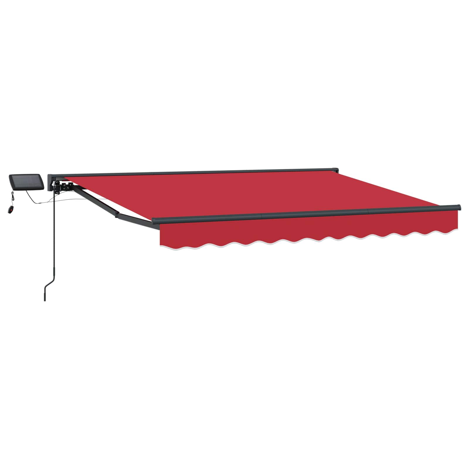 Manueller Markisenrahmen mit LEDs Rot und Anthrazit 3 x 2,5 m