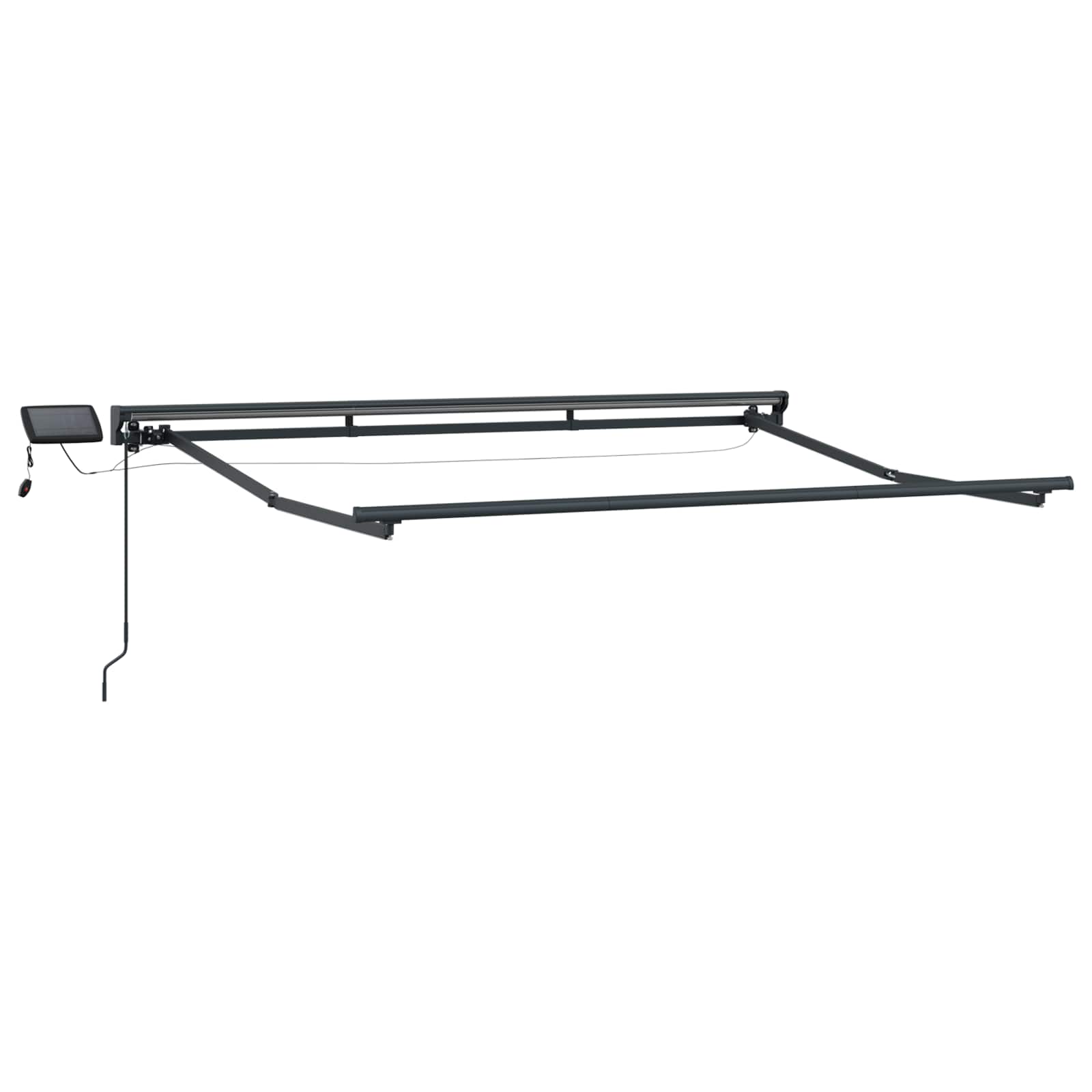 Manueller Markisenrahmen mit LEDs Rot und Anthrazit 3 x 2,5 m