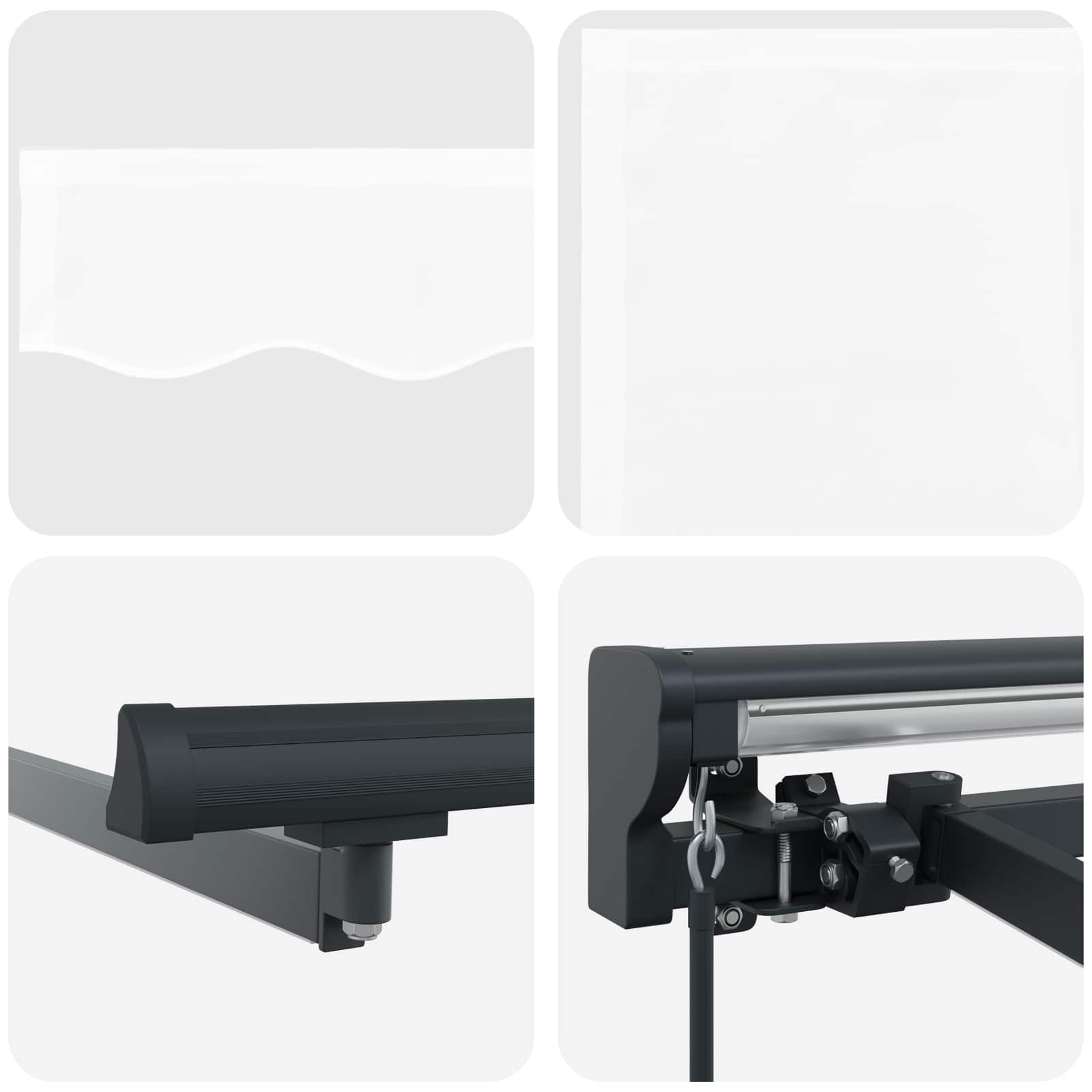 Manueller Markisenrahmen mit LEDs Weiß und Anthrazit 4 x 3 m