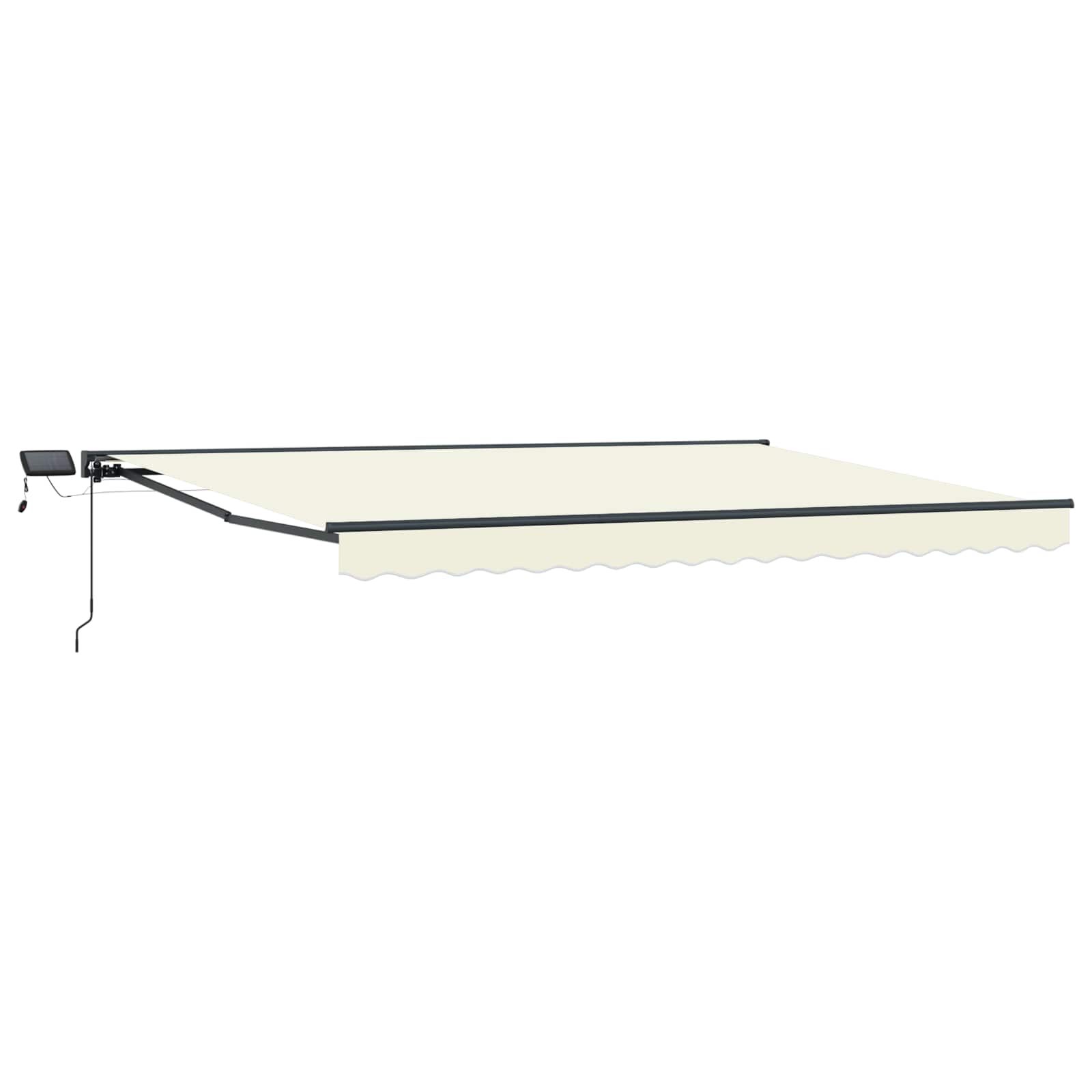 Manueller Markisenrahmen mit LEDs Creme und Anthrazit 4 × 3,5 m