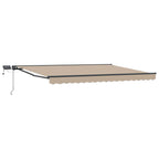 Manueller Markisenrahmen mit LEDs Beige und Anthrazit 4 × 3,5 m