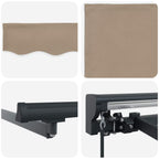 Manueller Markisenrahmen mit LEDs Beige und Anthrazit 4,5 × 3 m