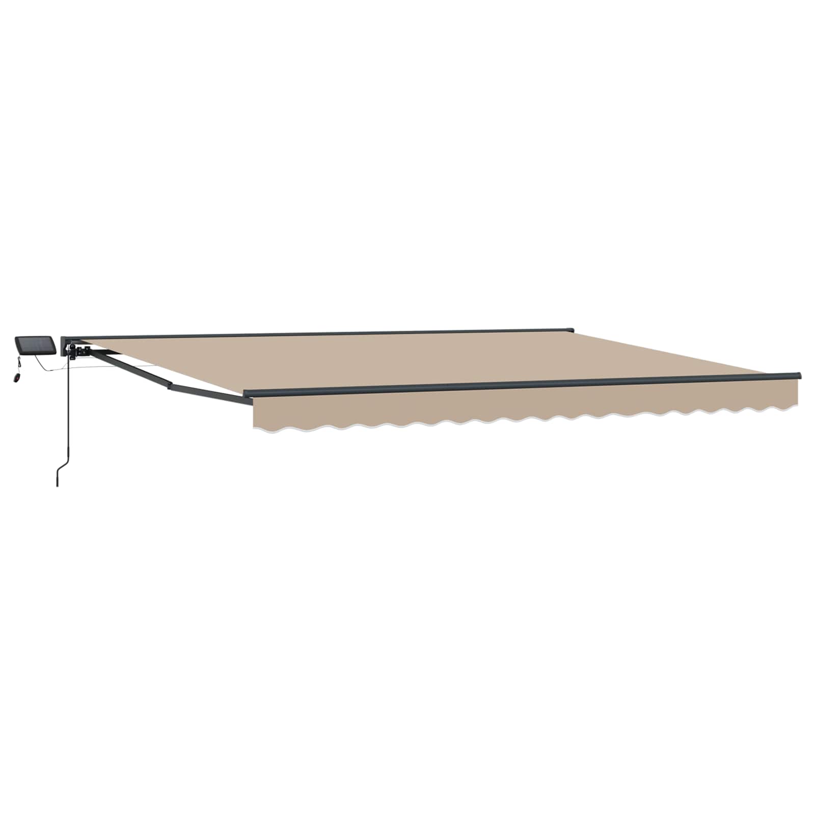 Manueller Markisenrahmen mit LEDs Beige und Anthrazit 4,5 × 3 m