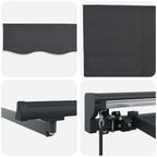 Manueller Markisenrahmen mit LEDs Anthrazit 5 x 3 m