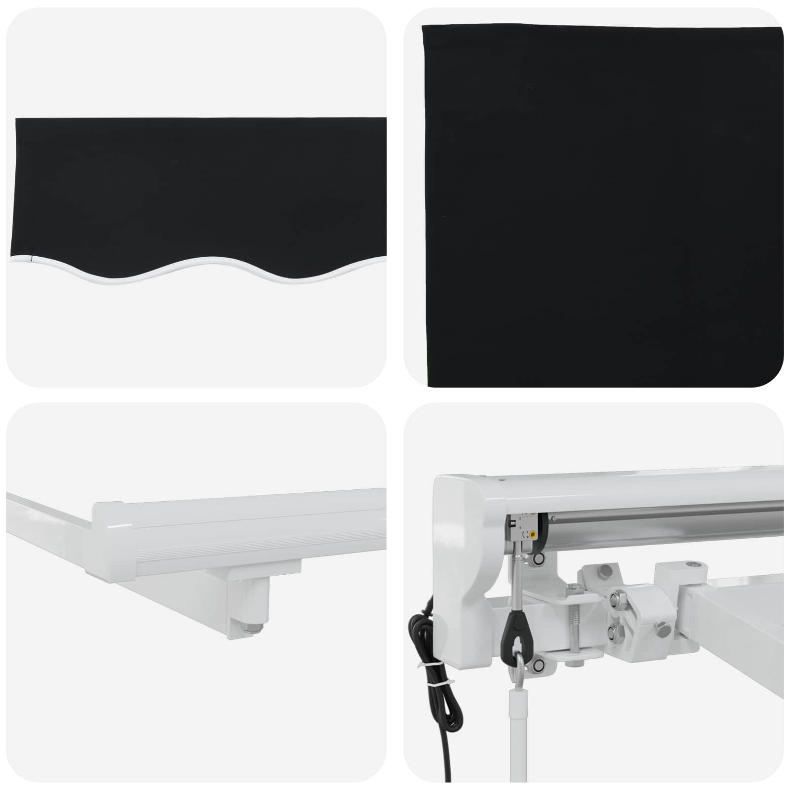 Elektrische ausziehbare Markise Schwarz 3,5 x 2,5 m