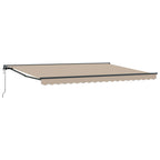 Elektrische ausziehbare Markise Beige und Anthrazit 4 × 3,5 m