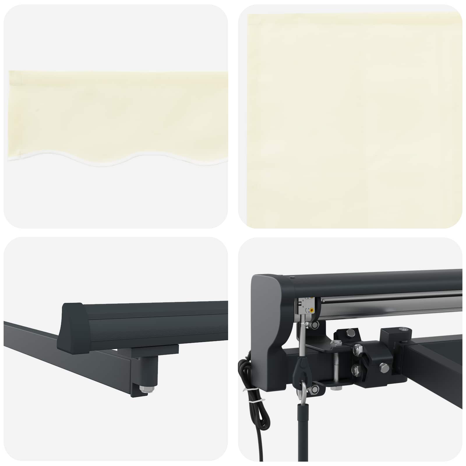 Elektrische ausziehbare Markise Creme und Anthrazit 5 x 3,5 m