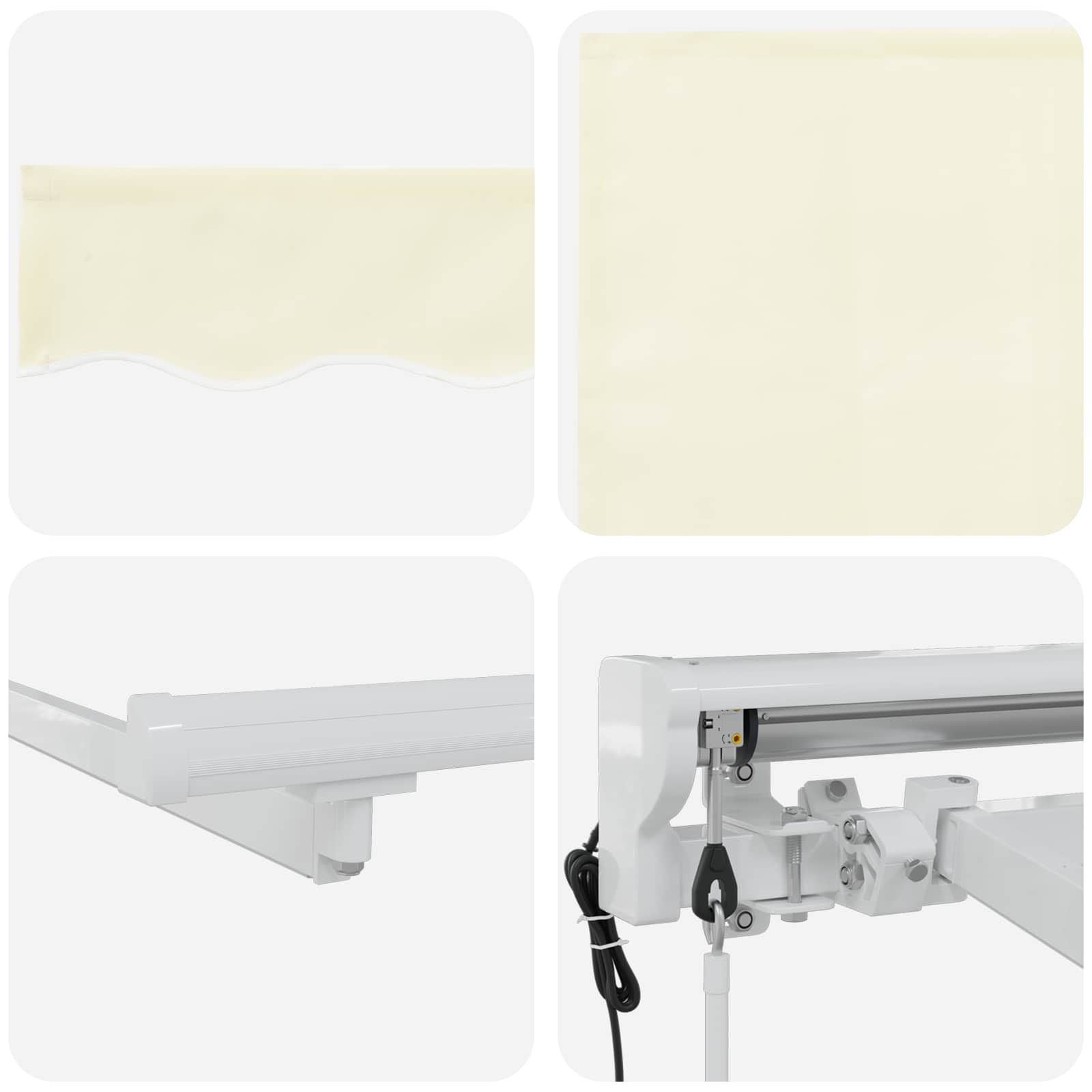 Elektrische ausziehbare Markise Creme und Weiß 3 x 2 m