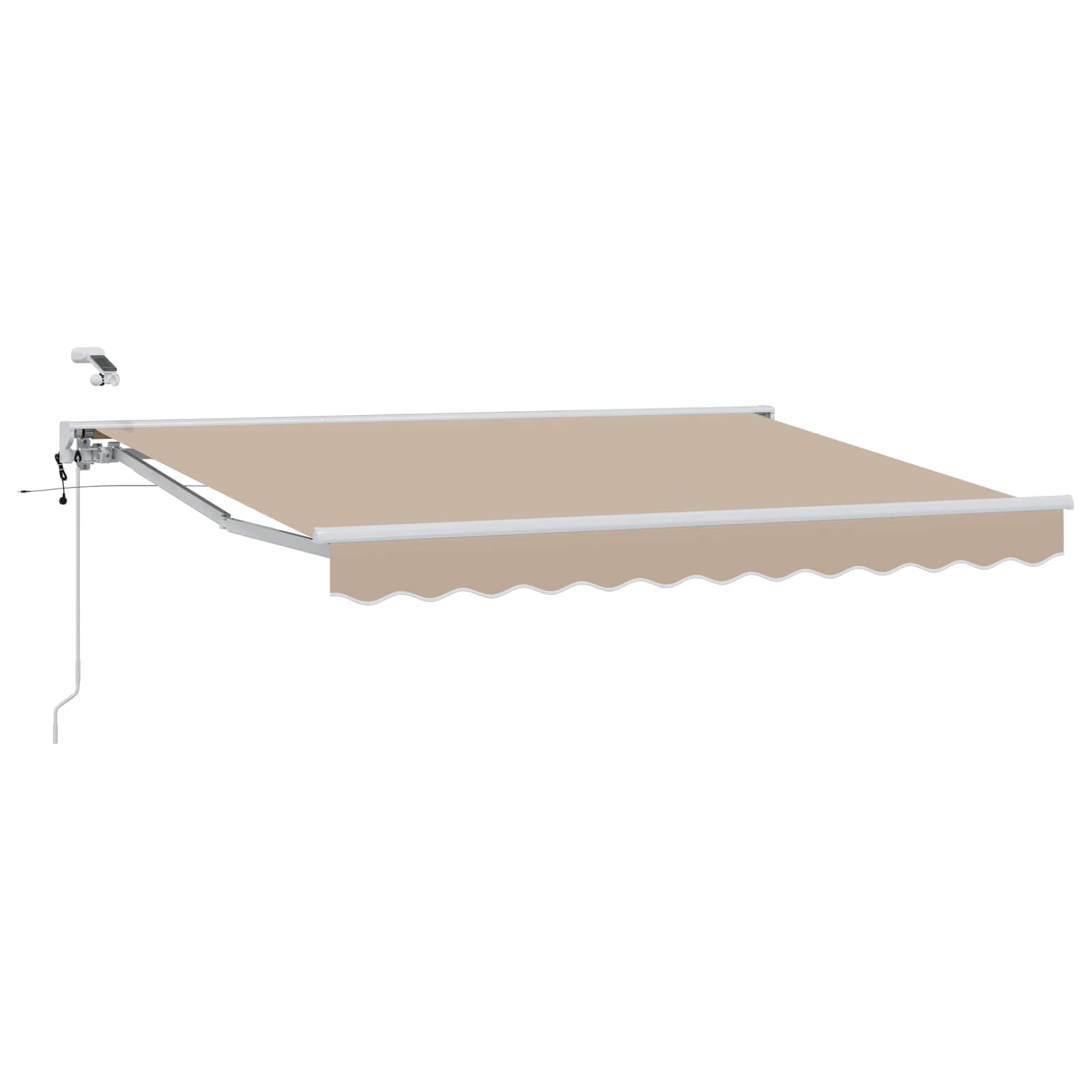 Elektrische ausziehbare Markise Beige und Weiß 3,5 x 2 m