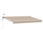 Elektrische ausziehbare Markise Beige und Weiß 3,5 x 2,5 m