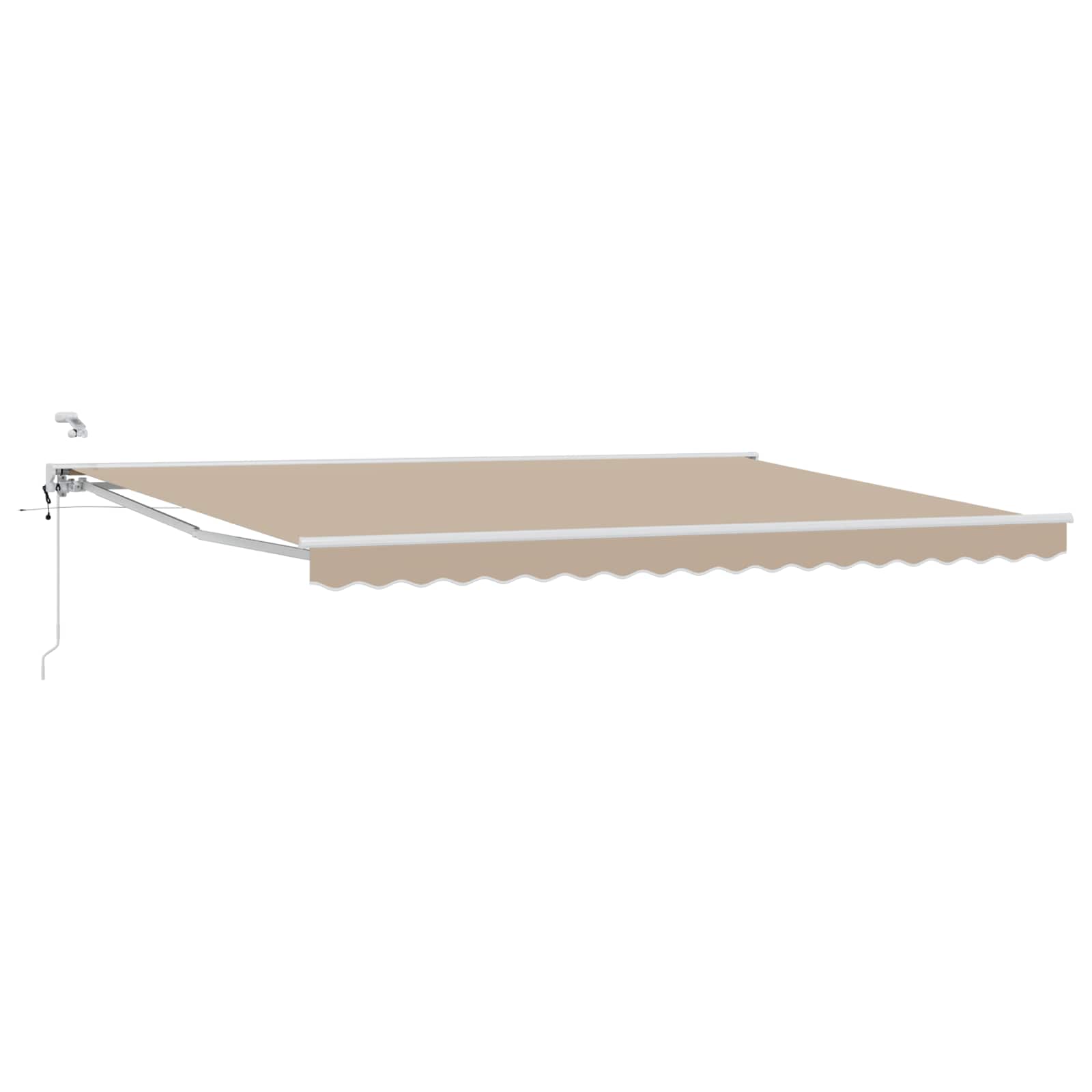Elektrische ausziehbare Markise Beige und Weiß 4 x 3 m
