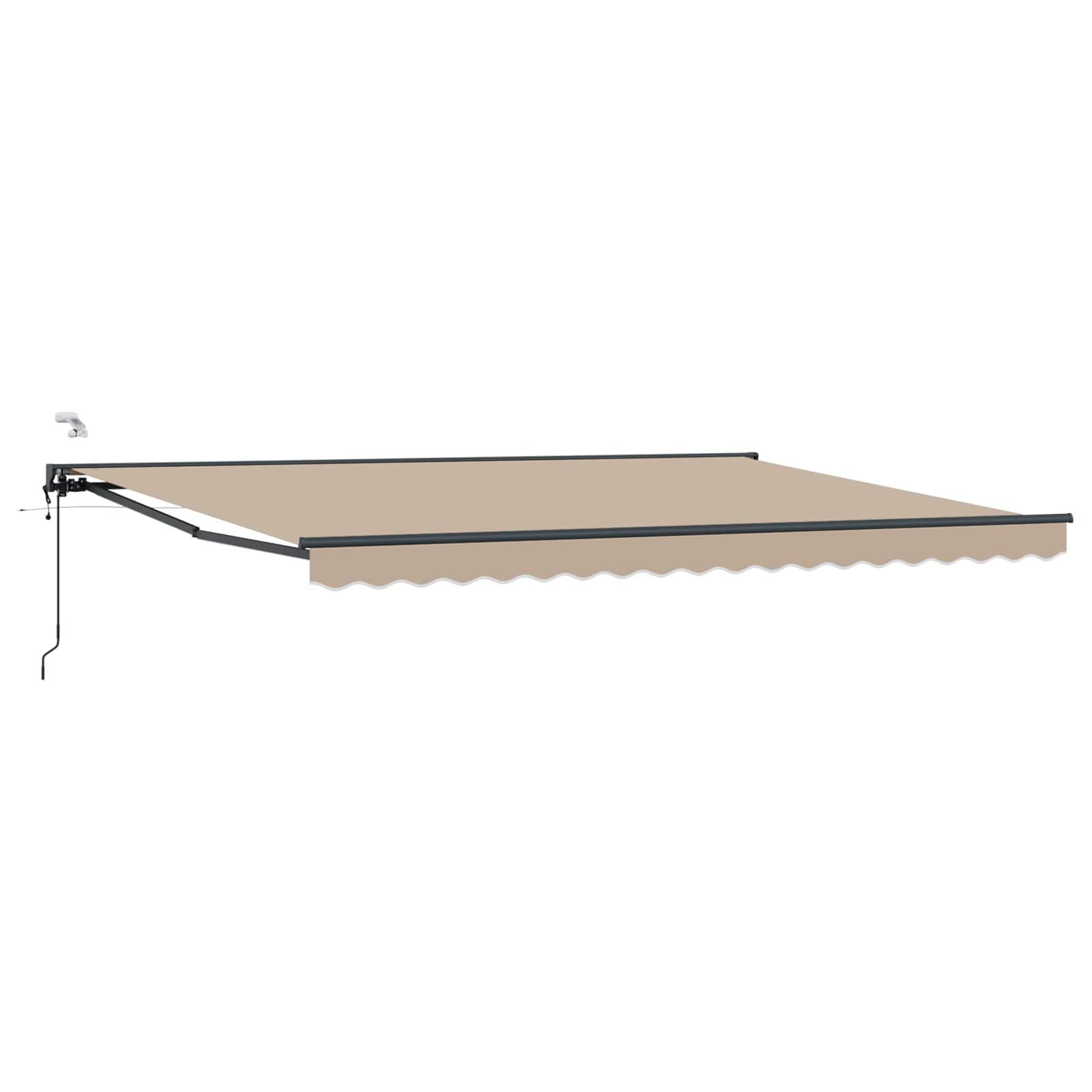 Elektrische ausziehbare Markise Beige und Anthrazit 4 × 3,5 m