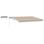 Elektrische ausziehbare Markise Beige und Weiß 3,5 x 2 m