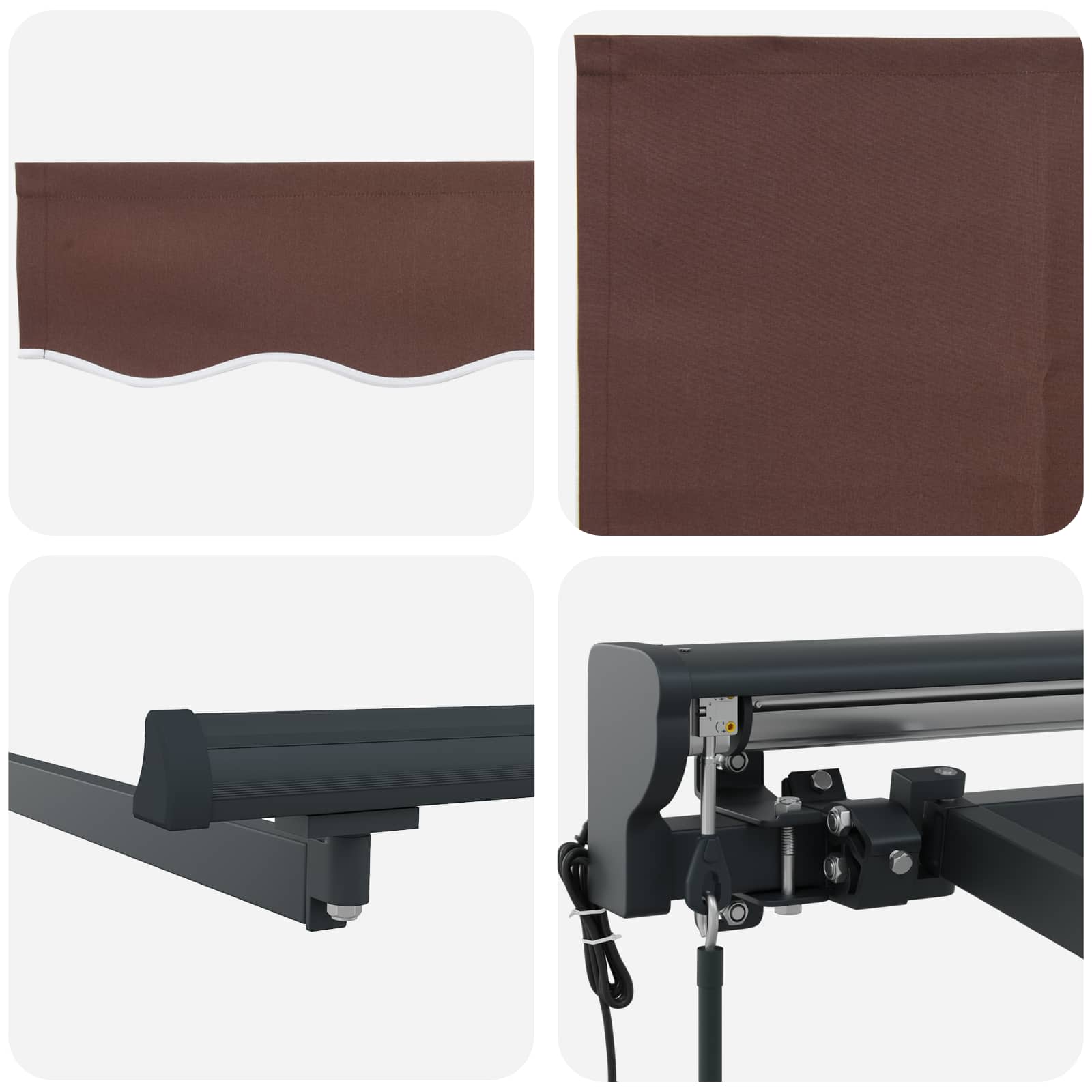 Elektrische ausziehbare Markise Braun und Anthrazit 3,5 x 2 m