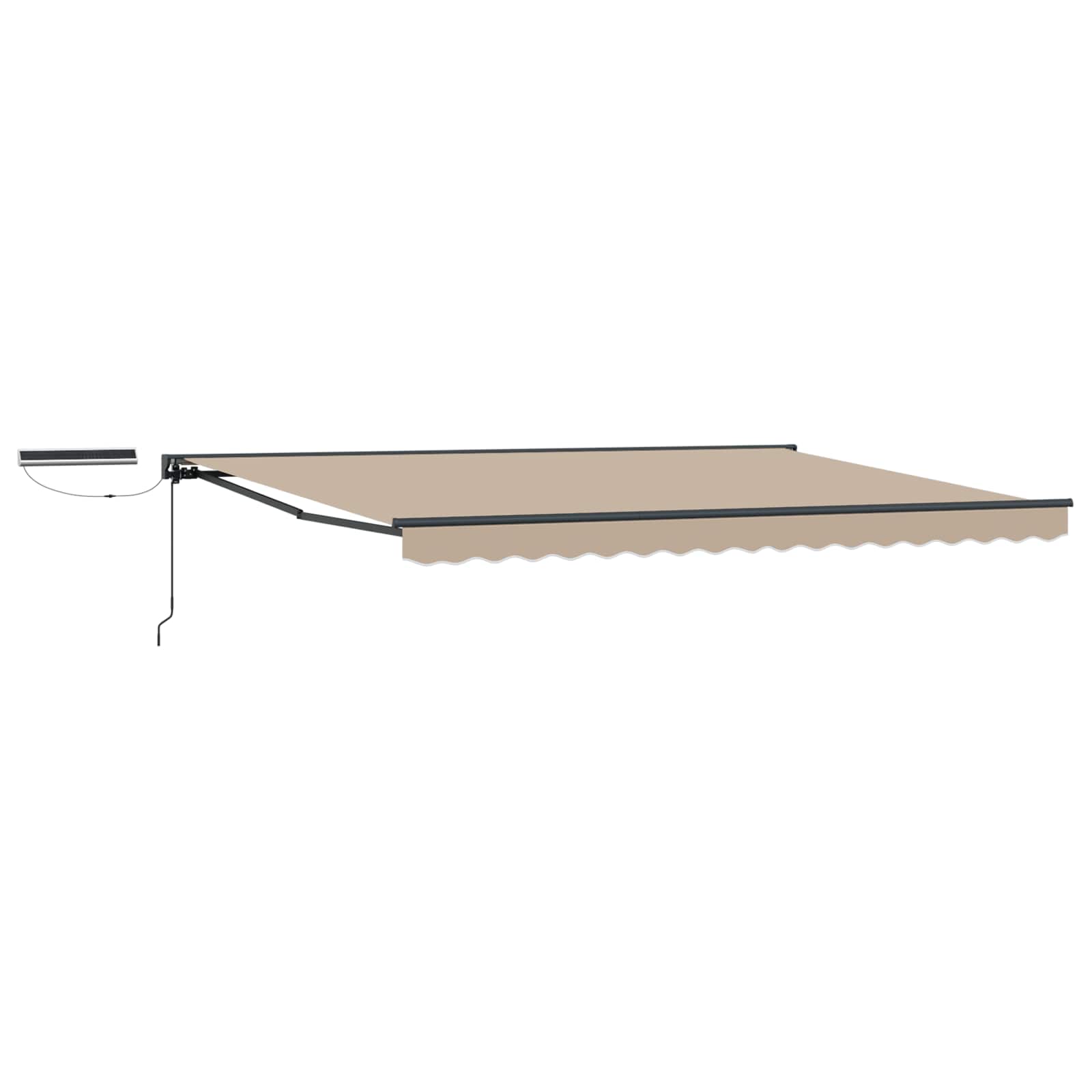 Elektrische ausziehbare Markise Beige und Anthrazit 4 x 3 m