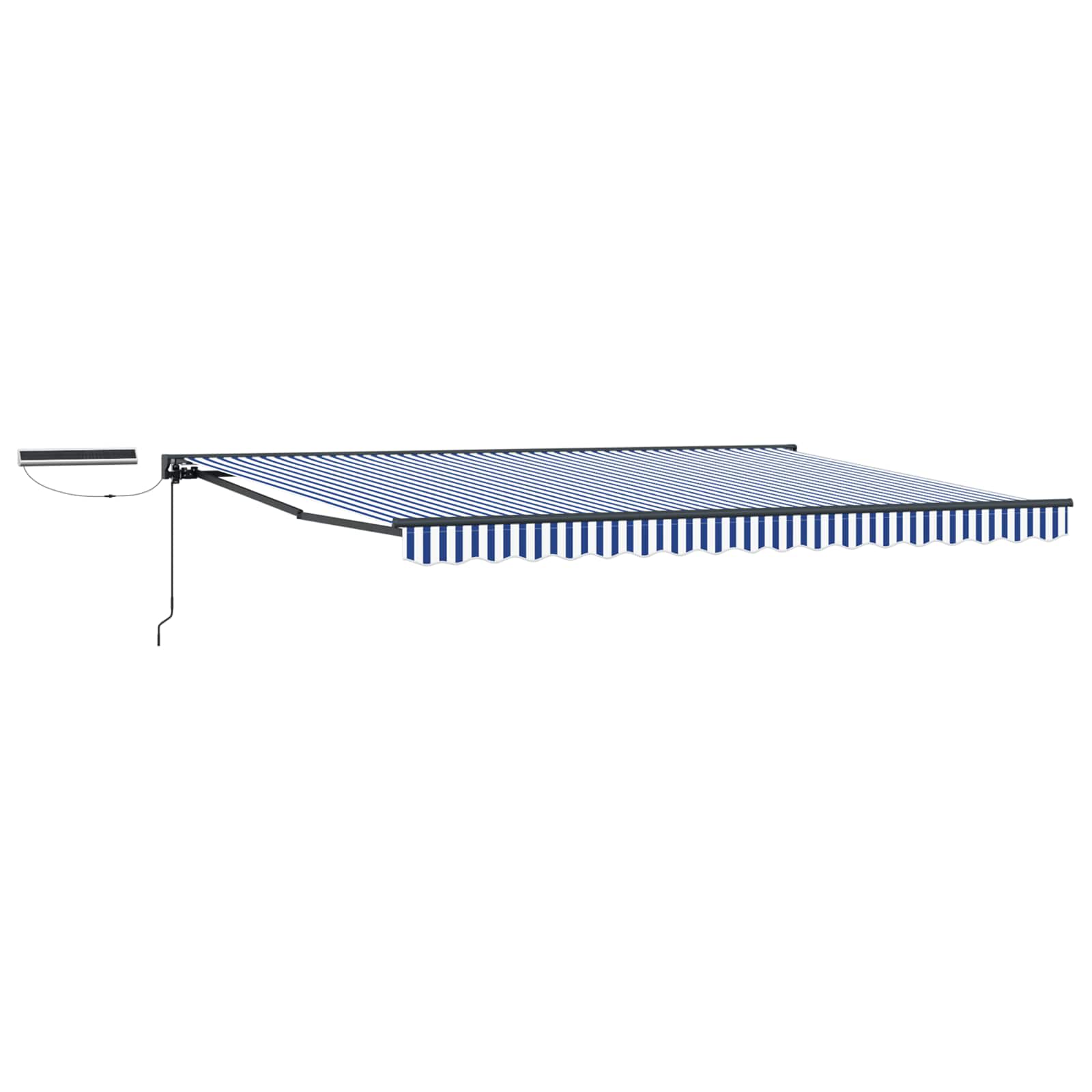 Elektrische ausziehbare Markise Blau, Weiß, Anthrazit 5 x 3,5 m