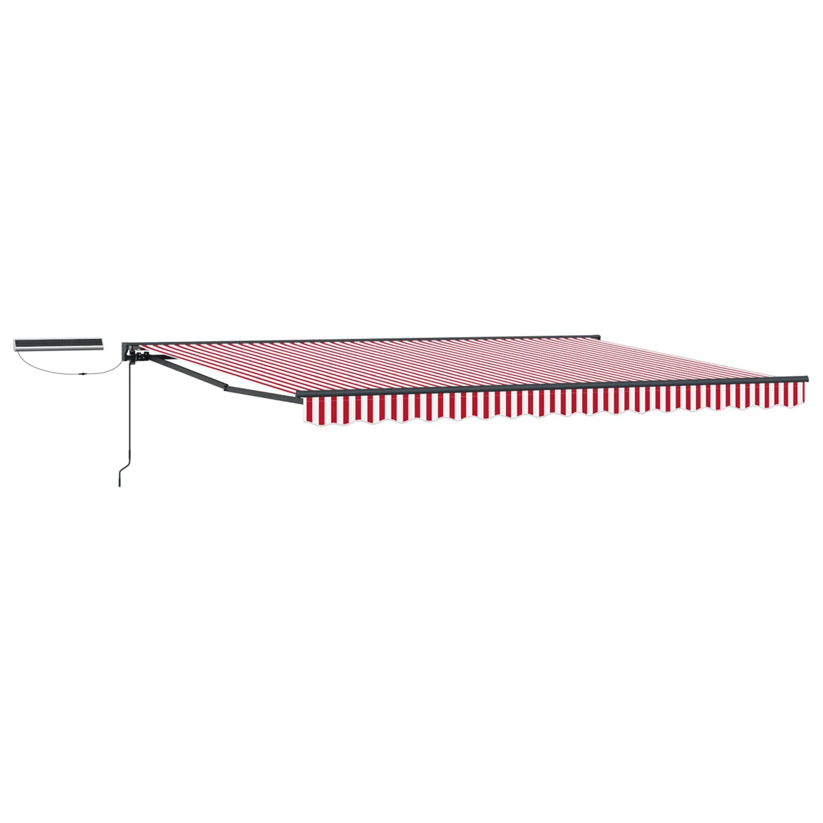 Elektrische ausziehbare Markise Rot, Weiß, Anthrazit 5 x 3,5 m