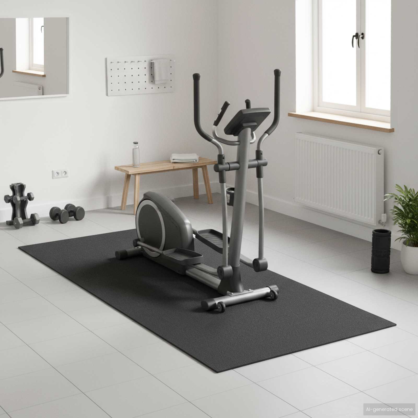 Sport Schutzmatte Schwarz 180 x 75 x 0,6 cm Hochdichtes PVC
