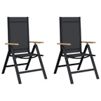 Liegestühle für den Garten 2 pcs Schwarz 58 x 73 x 111,5 cm