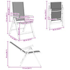 Liegestühle für den Garten 2 pcs Schwarz 58 x 71 x 112 cm