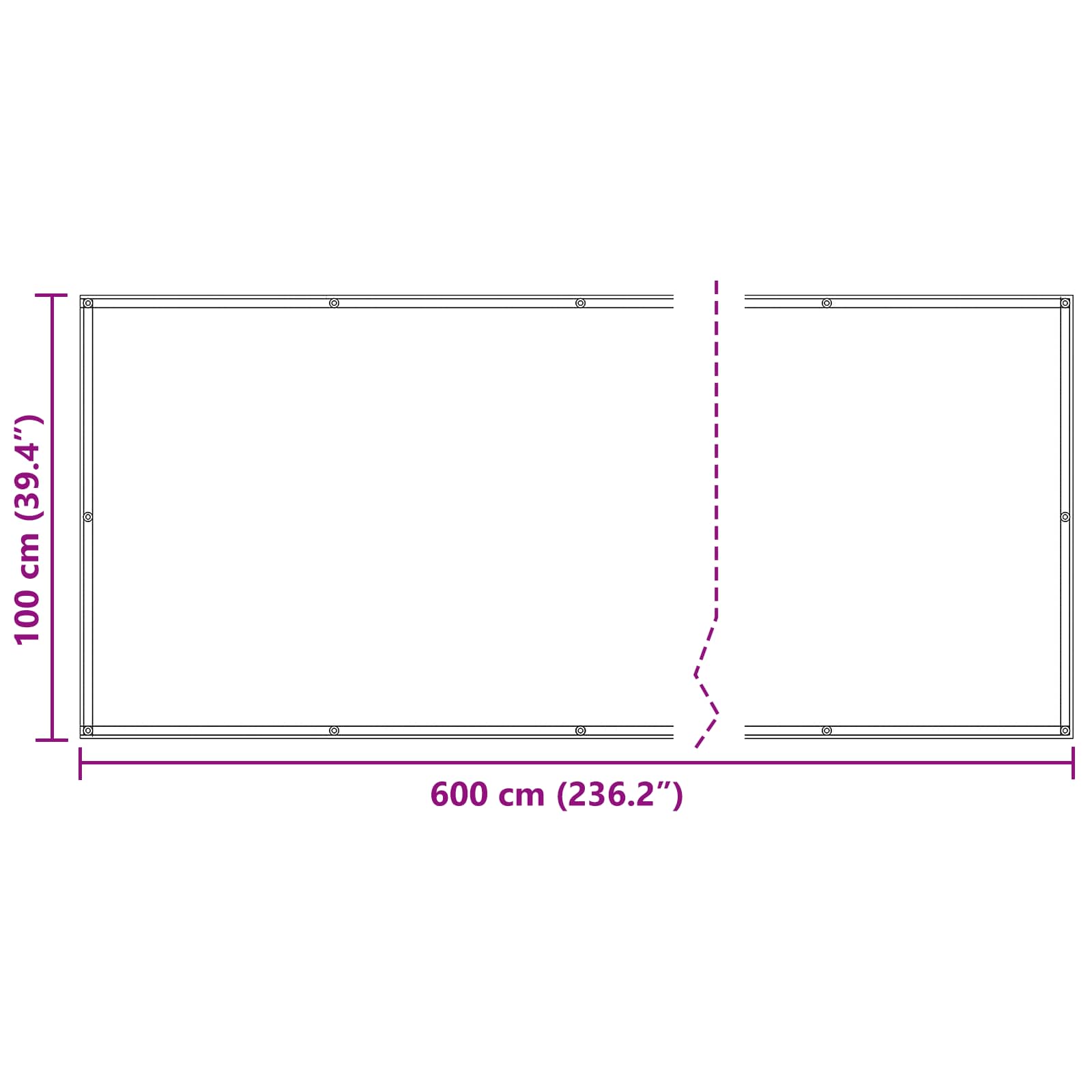Balkonsichtschutz Weiß 100 x 600 cm Oxford-Stoff