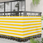 Balkonsichtschutz Gelb und Weiß 100 x 400 cm Oxford-Stoff