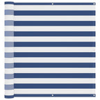 Balkonsichtschutz Blau und Weiß 110 x 500 cm Oxford-Stoff
